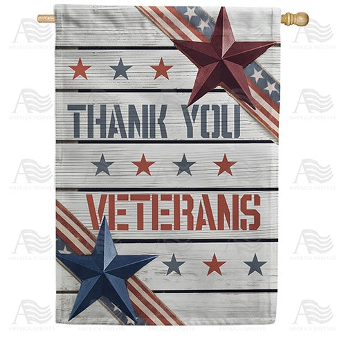 Thank You Veterans Double Sided House Flag