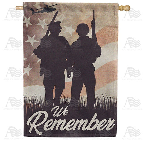 Remember Our Military Double Sided House Flag