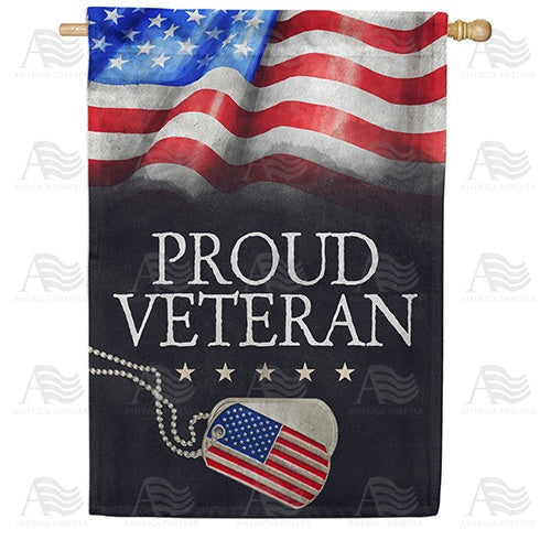 Proud Veteran Double Sided House Flag