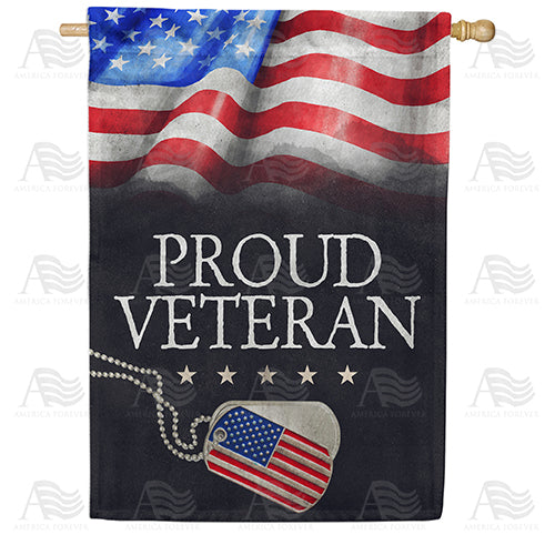 Proud Veteran Double Sided House Flag