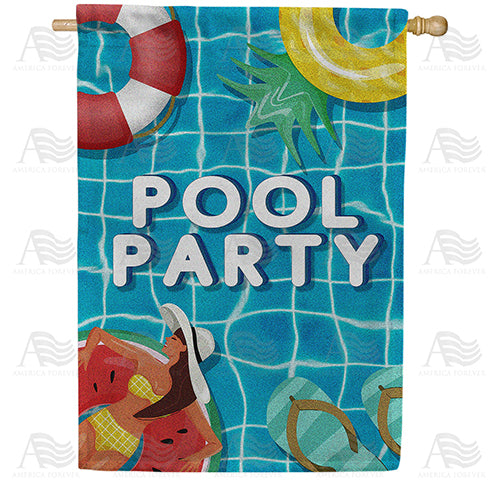 Pool Party Double Sided House Flag