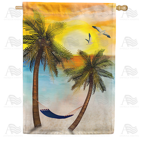 Hammock Heaven Double Sided House Flag