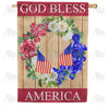God Bless America Wreath Double Sided House Flag