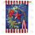 True Blue Patriotic Wreath Double Sided House Flag