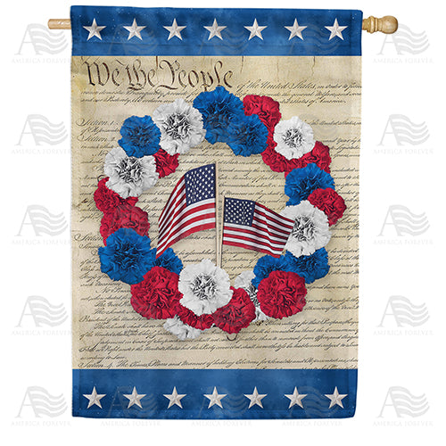 Constitution Wreath Double Sided House Flag