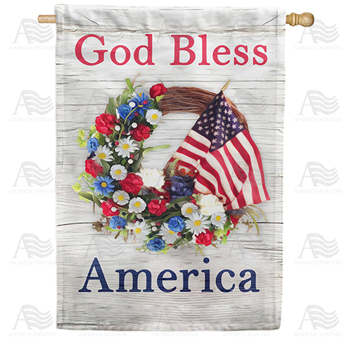 American Prayer Wreath Double Sided House Flag
