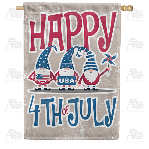 Independence Day Gnomes Double Sided House Flag