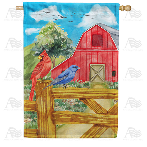 Farm Songbirds Double Sided House Flag