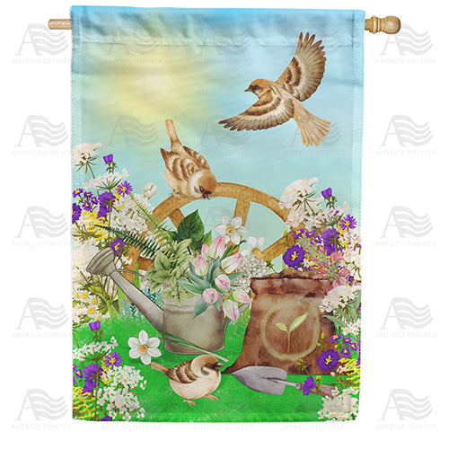 Summer Sparrows Double Sided House Flag