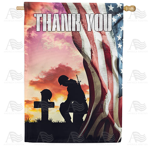 America Thanks Her Soldiers Double Sided House Flag