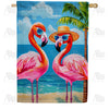 Flamingo Tourists Double Sided House Flag