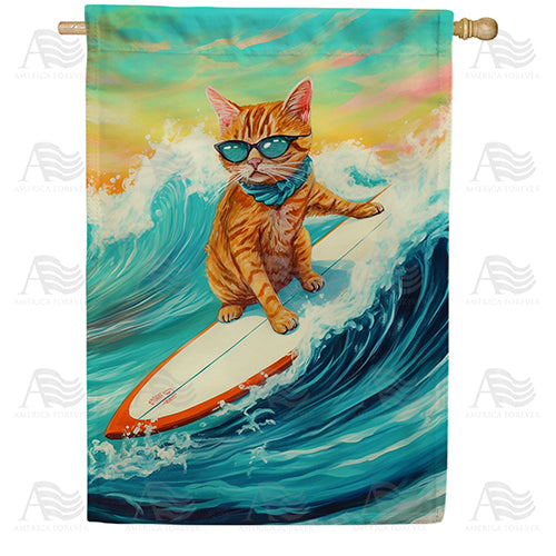 Hanging Ten Cat Style Double Sided House Flag
