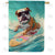 Surfing Dog Double Sided House Flag