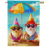 Gnome Beach Buddies Double Sided House Flag