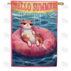 Cat Napping In Float Double Sided House Flag