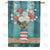 Red & White Bouquet By Blue Barn Double Sided House Flag