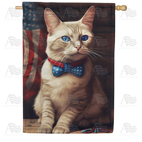 Patriotic Blue Eyes Double Sided House Flag