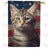 Patriotic Tabby Double Sided House Flag