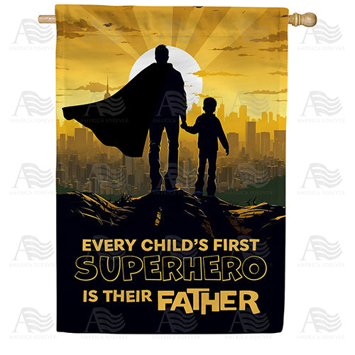 My Superhero Father Double Sided House Flag