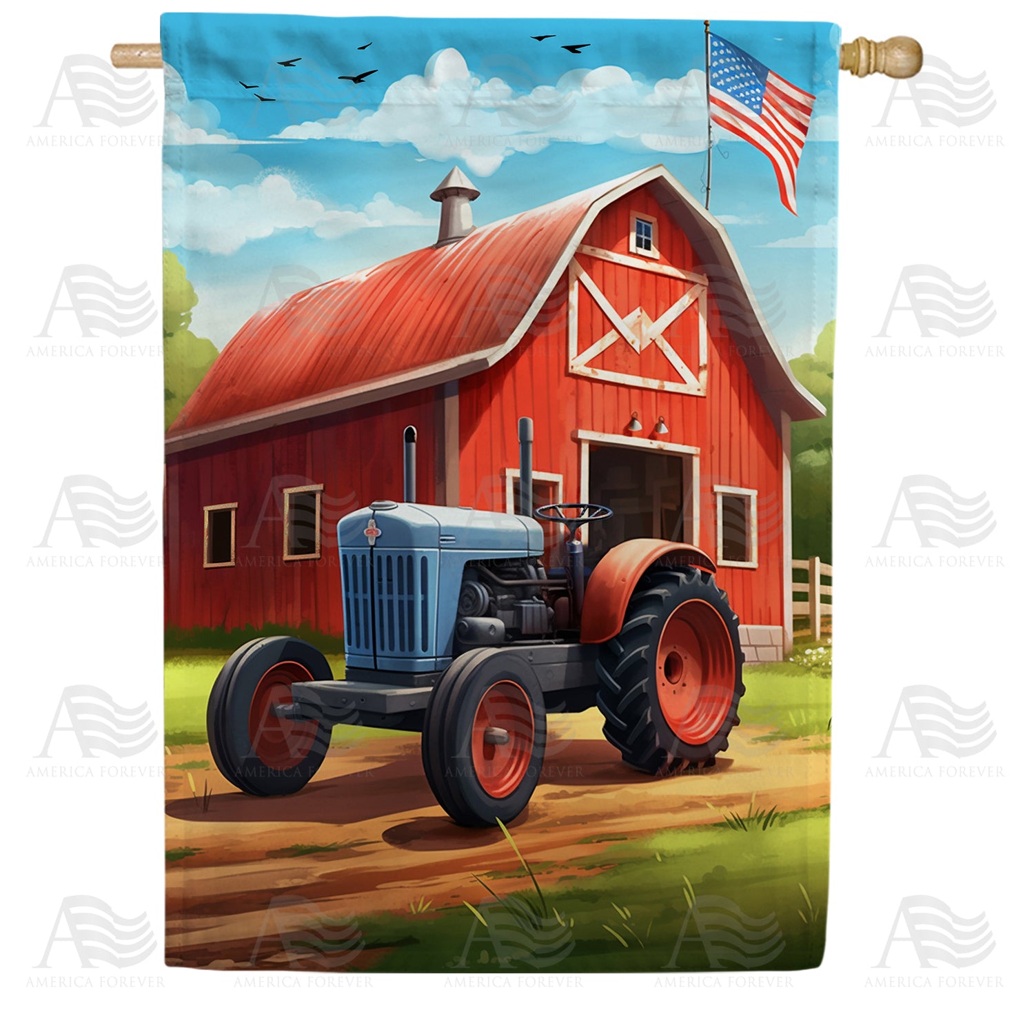 American Farm Double Sided House Flag