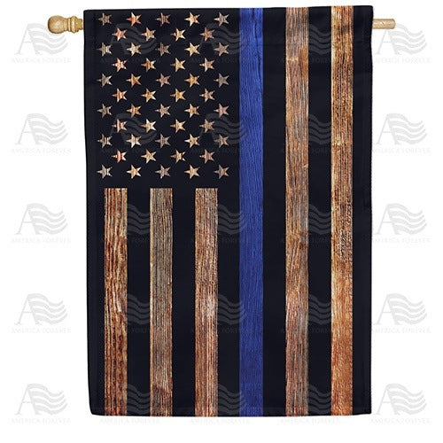 Thin Blue Line Double Sided House Flag