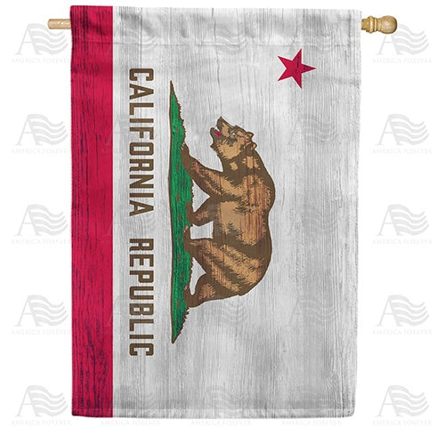 California State Wood-Style Double Sided House Flag
