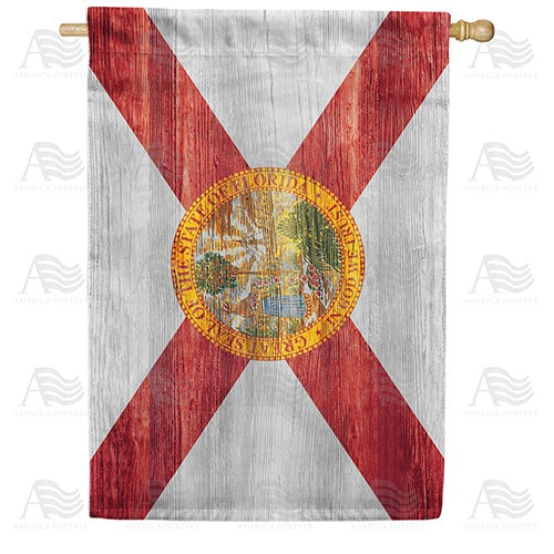Florida State Wood-Style Double Sided House Flag