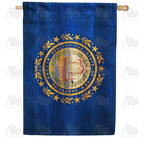 New Hampshire State Wood-Style Double Sided House Flag
