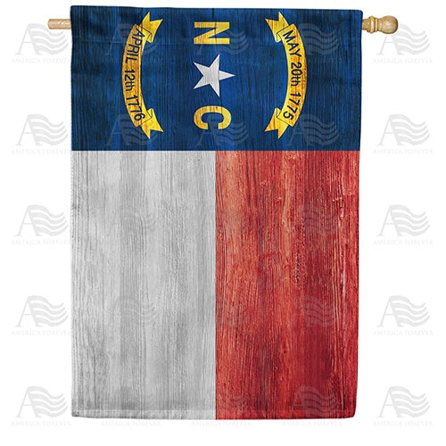 North Carolina State Wood-Style Double Sided House Flag