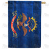North Dakota State Wood-Style Double Sided House Flag