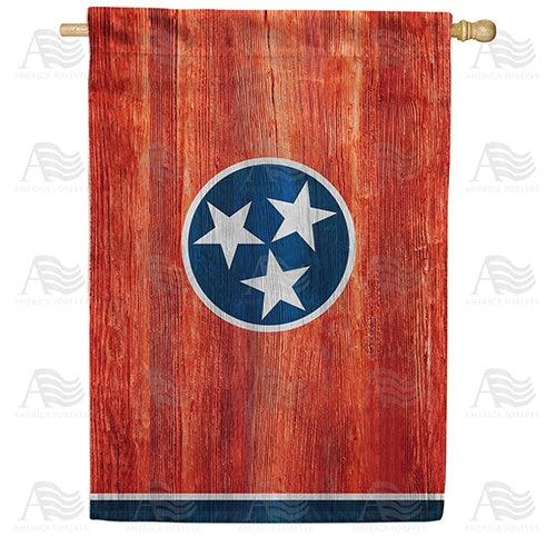Tennessee State Wood-Style Double Sided House Flag