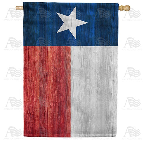Texas State Wood-Style Double Sided House Flag