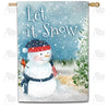 Let It Snow Watercolor Double Sided House Flag