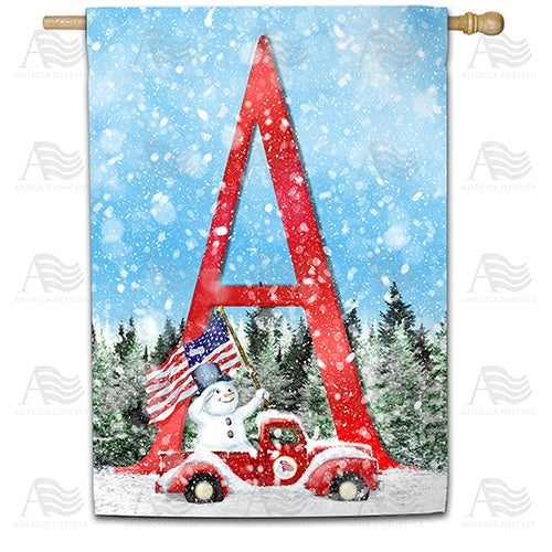 Stay Warm America Double Sided Monogram House Flag