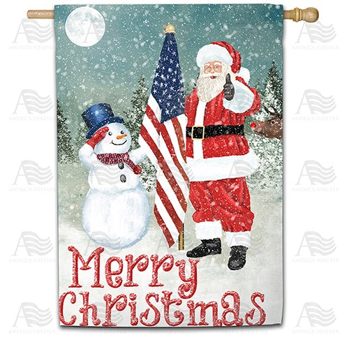 Merry Christmas USA Double Sided House Flag