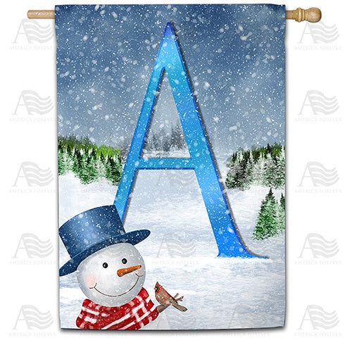 There's Snow Sun Today! Double Sided Monogram House Flag