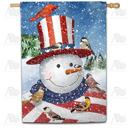 Uncle Snowman Double Sided House Flag