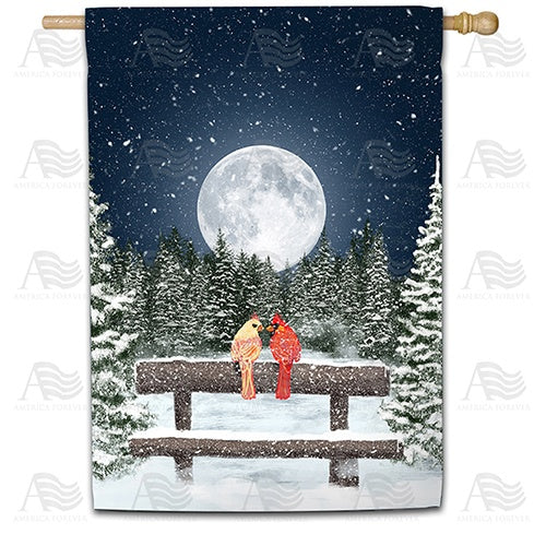 Winter Moon Double Sided House Flag