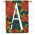 Snowy Poinsettias Double Sided Monogram House Flag