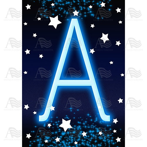 New Year Starlight Monogram House Flag