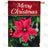 Merry Christmas Poinsettia And Ornaments Double Sided House Flag