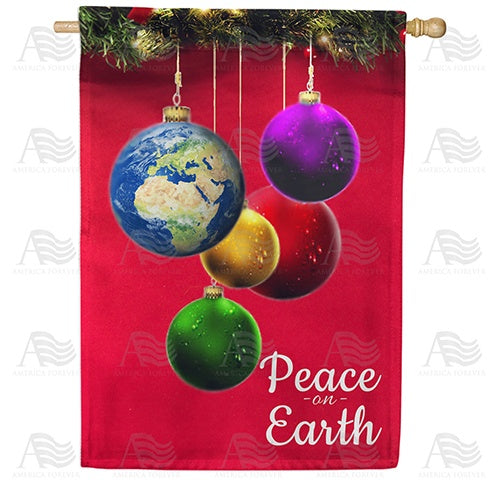 Peace On Earth Ornaments Double Sided House Flag