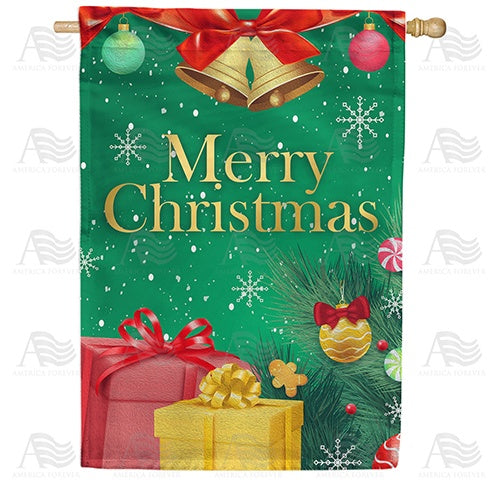 Merry Christmas Gifts Double Sided House Flag