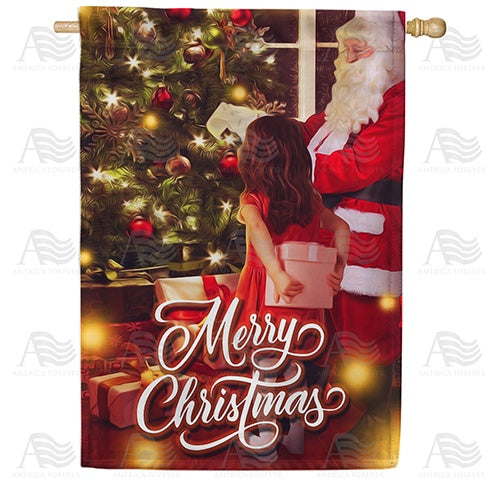 On Santa's Nice List Double Sided House Flag