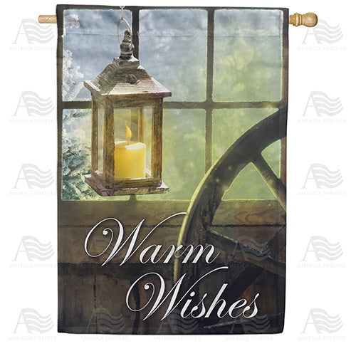 Warm Winter Wishes Double Sided House Flag