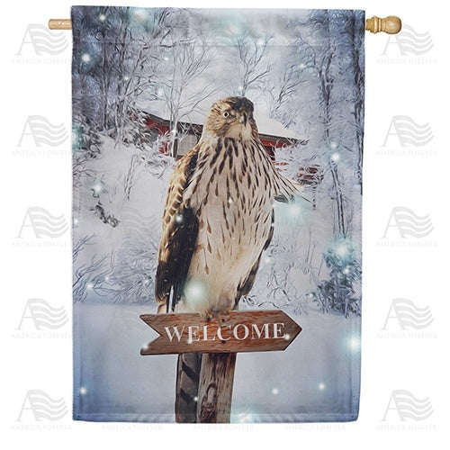 Winter Hawk Double Sided House Flag