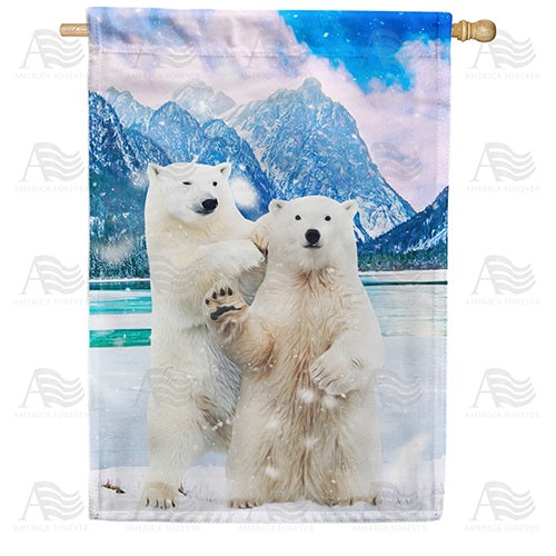 Polar Bear Hello Double Sided House Flag