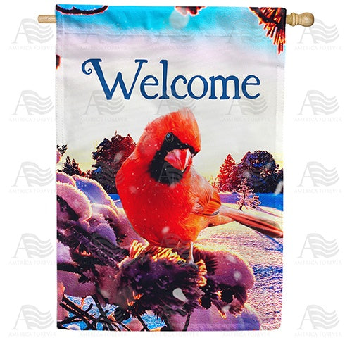 Cardinal Closeup Double Sided House Flag