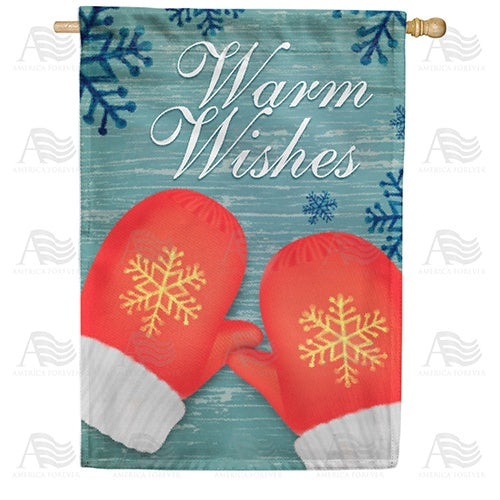 Orange Mittens Double Sided House Flag