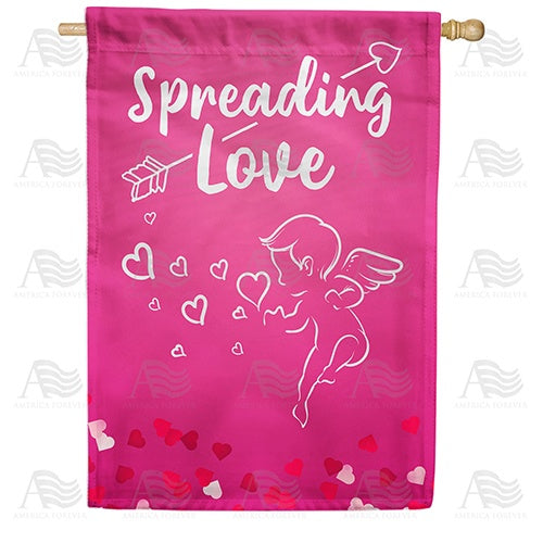 Cupid Spreading Love Double Sided House Flag